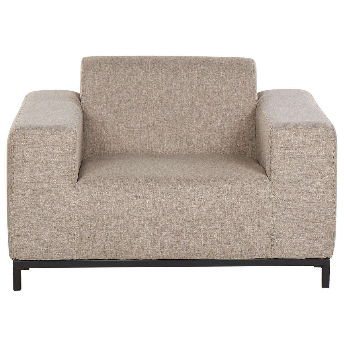 GARTENSESSEL 2er-SET beige/schwarzes Gestell Rovigo - Beige/Schwarz, Textil (105/68/84cm) - Beliani