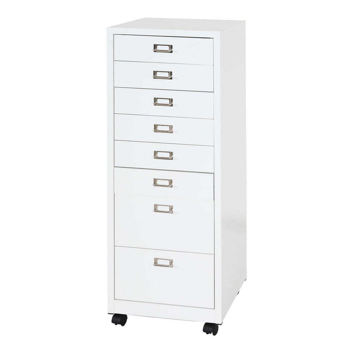 ROLLCONTAINER HxBxT 115x40x41cm Metall 8 Schubladen Weiß - Weiß, Metall (40/115/41cm) - PROREGAL