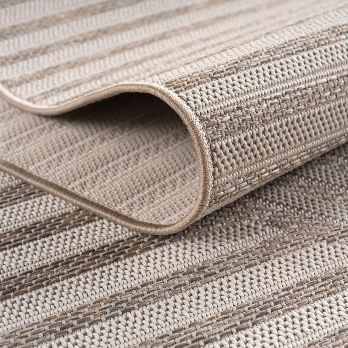 TEPPICH Outdoor Flachgewebe Boho Muster Polypropylen Balkon Beige Rechteckig 140x200 - Beige, Textil (140/200cm) - KADIMA DESIGN