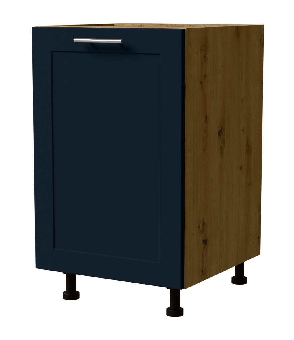 Feldmann-Wohnen Küchenunterschrank Dunkelblau, Eiche Artisan 50x82x50 cm