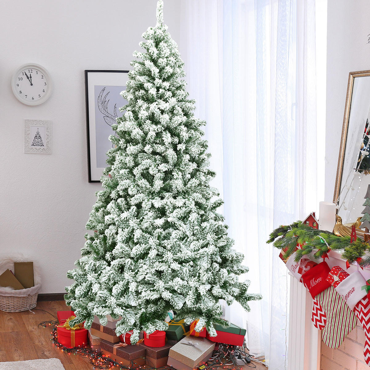 WEIHNACHTSBAUM 7.5FT Grün - Grün, Kunststoff (225cm) - COSTWAY