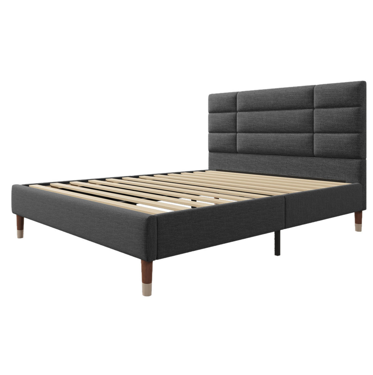 BETT mit Lattenrost 140x200 cm Grau - Grau, Holz (140/200cm) - Meubliv