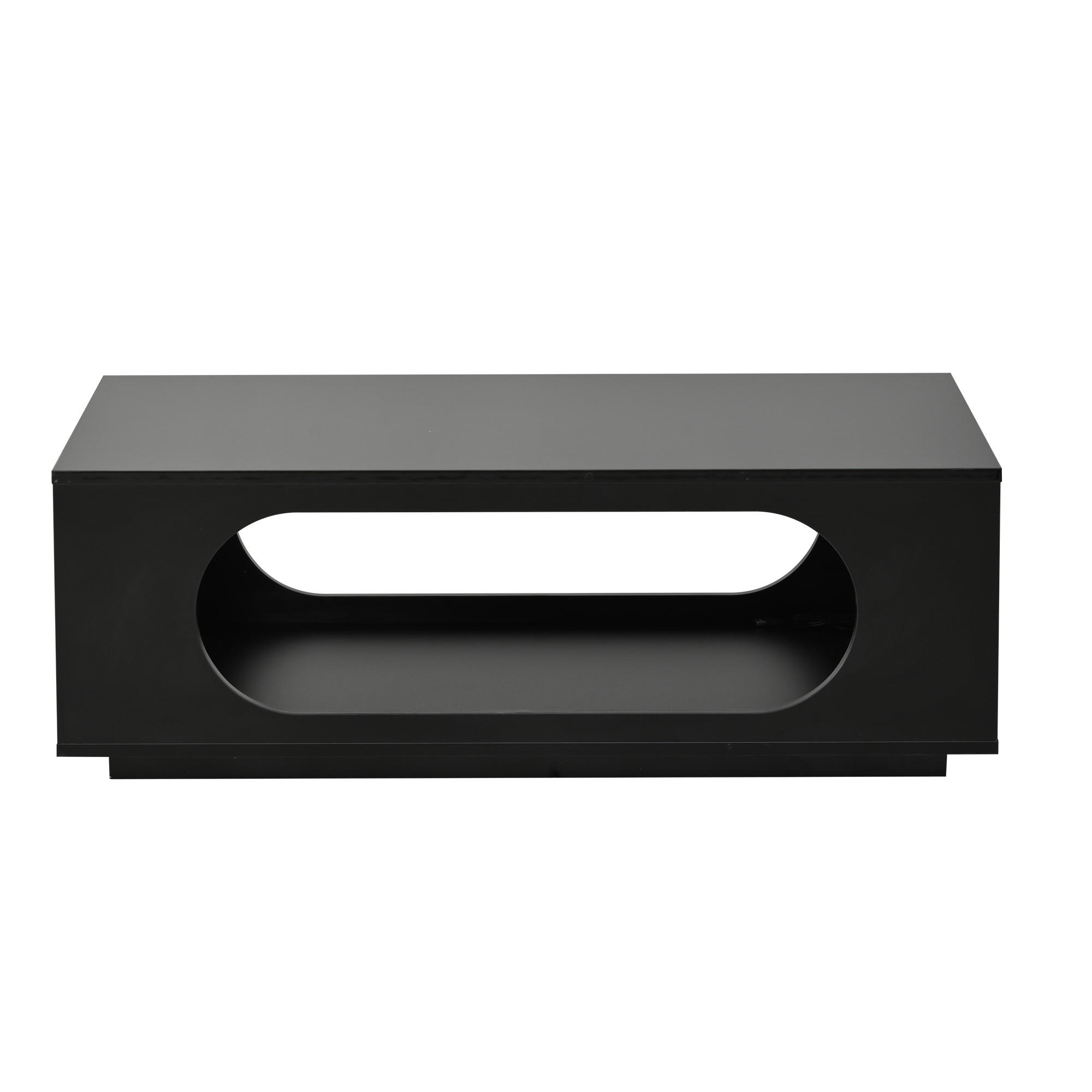 COUCHTISCH Schwarz 100/50/35 cm mit LED-Beleuchtung - Schwarz, Holzwerkstoff (50/100/35cm) - PANGIVO