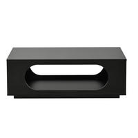 COUCHTISCH Schwarz 100/50/35 cm mit LED-Beleuchtung - Schwarz, Holzwerkstoff (50/100/35cm) - PANGIVO