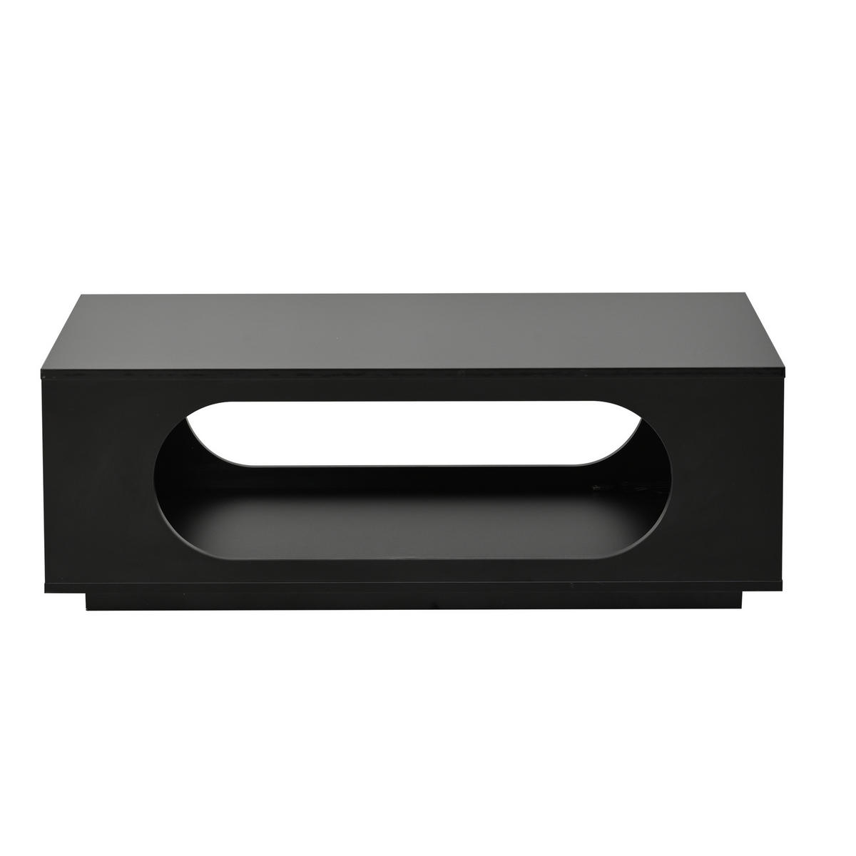 COUCHTISCH LED App-Steuerung Schwarz 100x50x35cm MDF 30kg Stauraum - Schwarz, Holzwerkstoff (100/50/35cm) - FLIEKS