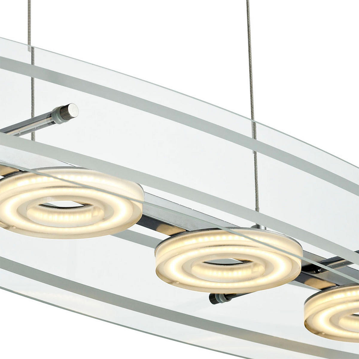 LED HÄNGELEUCHTE CORA Glas Silber - Silberfarben, Glas (23/80/150cm) - Esto