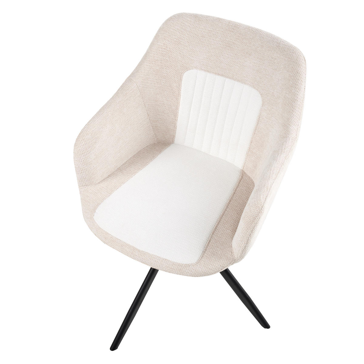 JÍDELNÍ ŽIDLE 2 ks sada otočná Látka Světle béžová Likely - béžová, textil (56/85/71cm) - Beliani