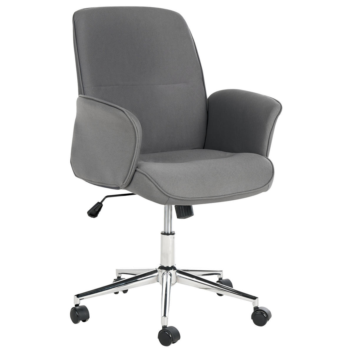 BÜROSTUHL Polyester Grau Ravishing - Grau, Kunststoff/Textil (67/93/53cm) - Beliani