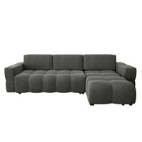 ECKSOFA RECHTS Samt Grau 286cm - Grau, Textil (286/169cm) - Sia Home