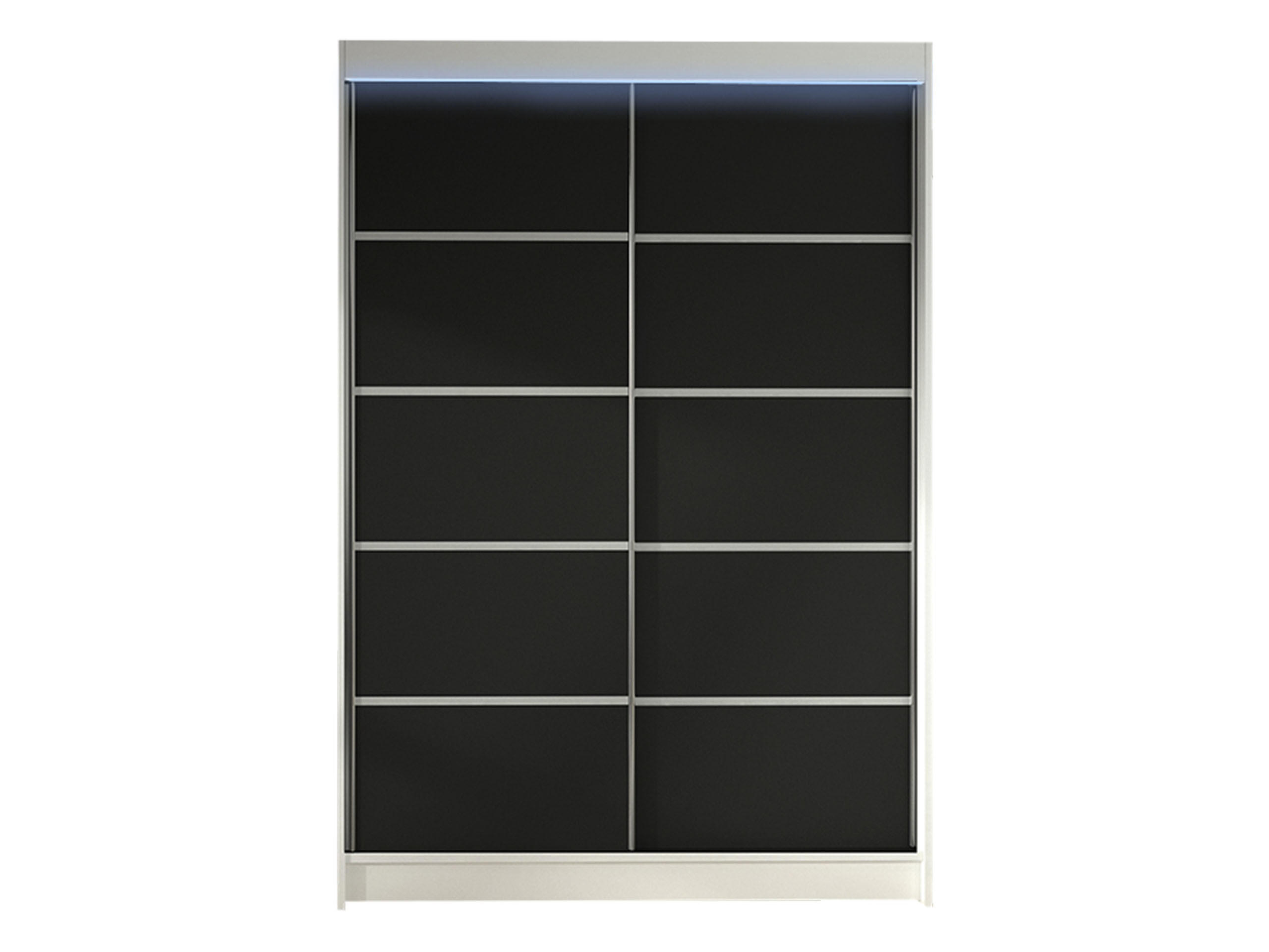 SCHWEBETÜRENSCHRANK Lino IV mit RGB LED Beleuchtung - Schwarz/Weiß, Holzwerkstoff/Metall (120/200/58cm) - MIRJAN24