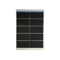 SCHWEBETÜRENSCHRANK Lino IV mit RGB LED Beleuchtung - Schwarz/Weiß, Holzwerkstoff/Metall (120/200/58cm) - MIRJAN24