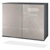 KOMMODE Skadu Sandgrau Hochglanz - Sandfarben, Holzwerkstoff (92.5/73.5/35cm) - Vladon