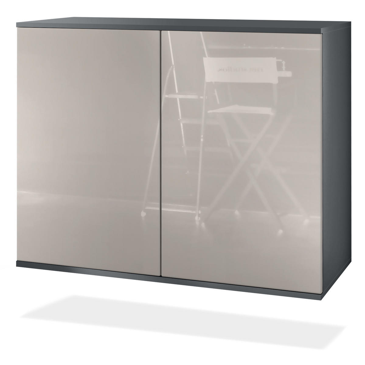 KOMMODE Skadu Sandgrau Hochglanz - Sandfarben, Holzwerkstoff (92.5/73.5/35cm) - Vladon