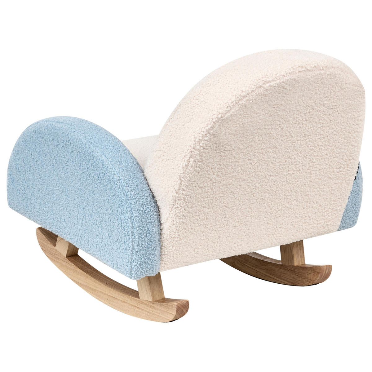 KINDERSCHAUKELSTUHL Cremeweiß Ombo - Blau/Braun, Textil (44/48/53cm) - Beliani