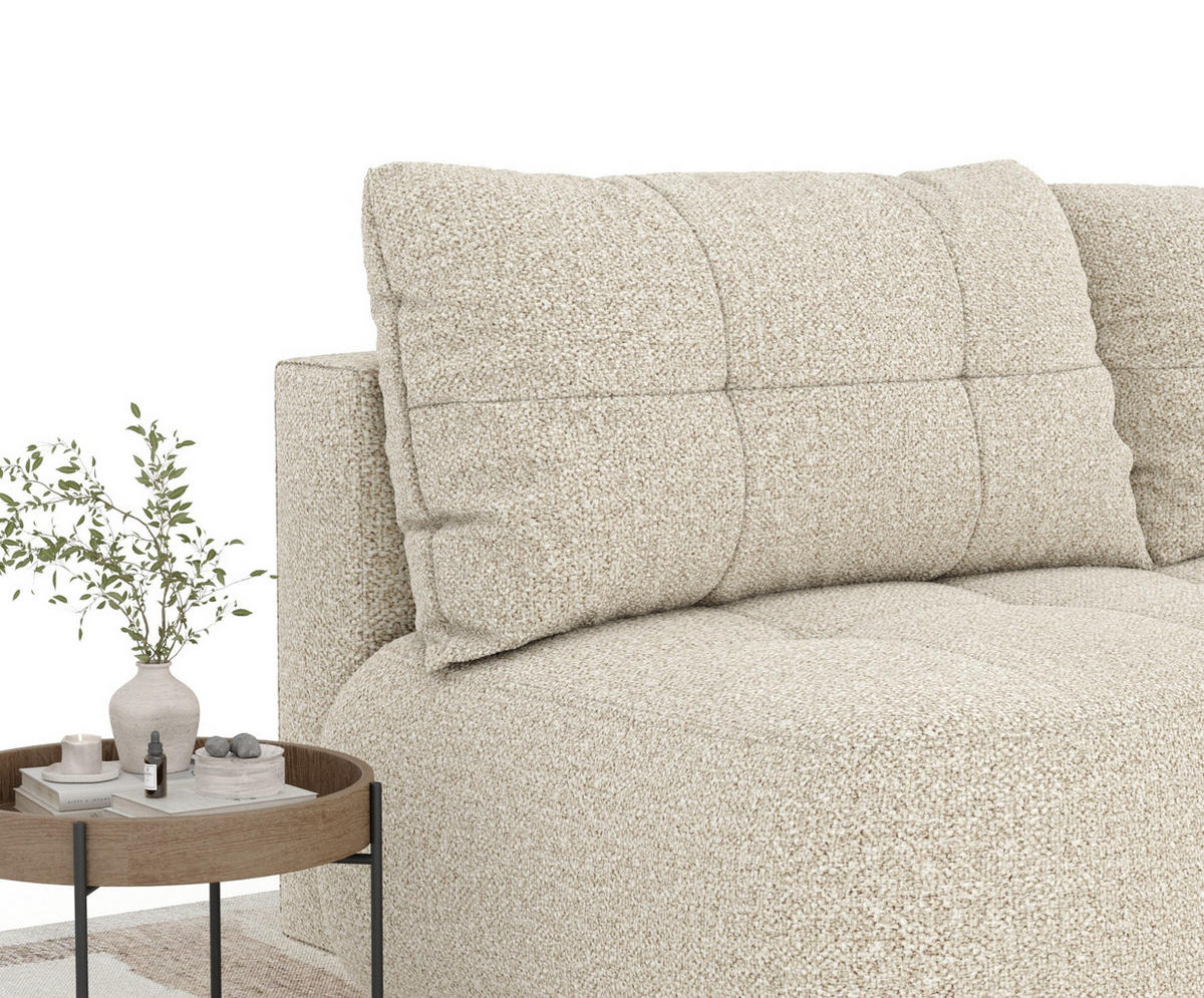 SCHLAFSOFA Cirrus Beige Plüschstoff - Beige/Schwarz, Holz/Holzwerkstoff (206/95/105cm) - Maison de Reve