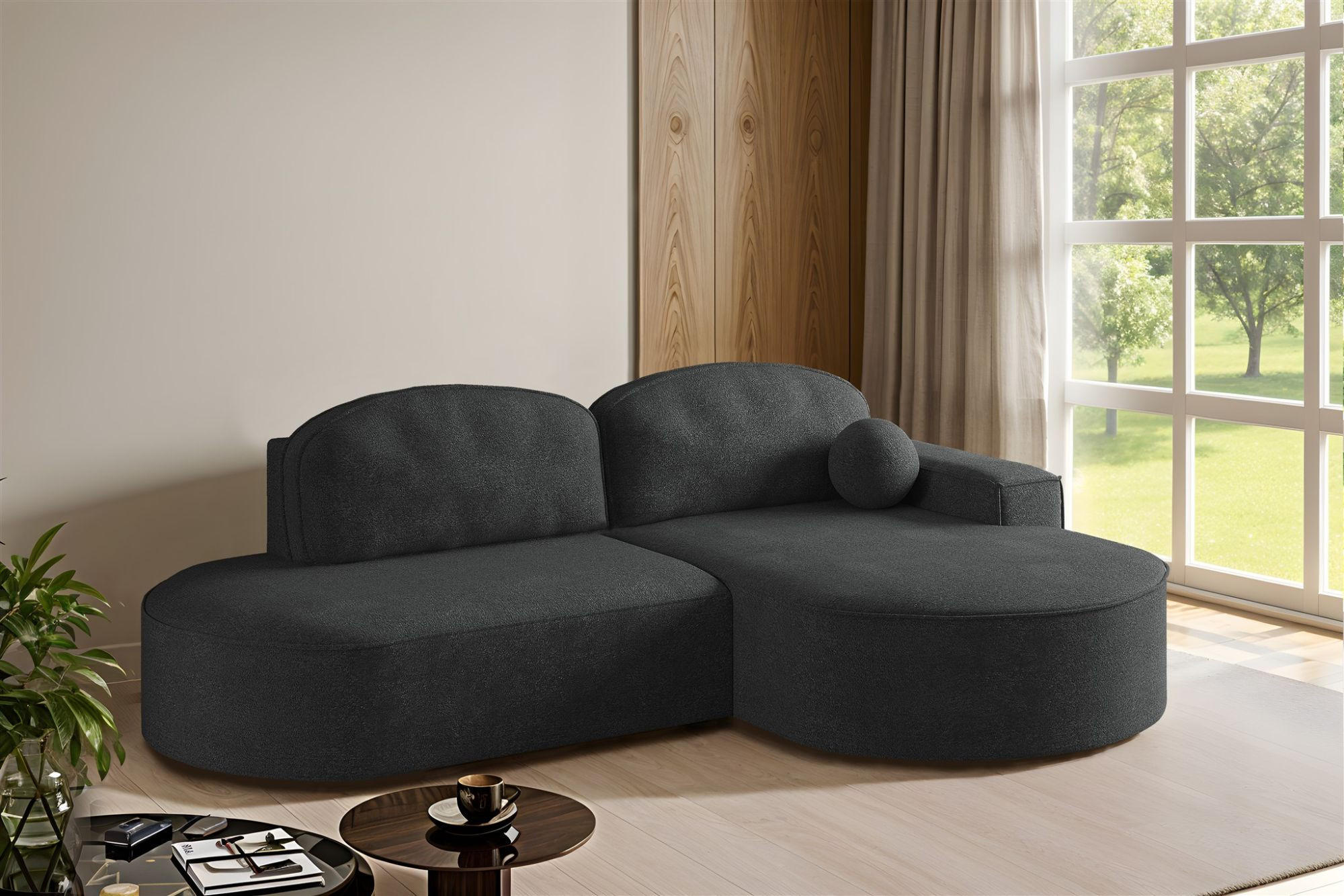 ECKSOFA Girona Mit Schlaffunktion - Schwarz, Holzwerkstoff/Textil (278/179cm) - Fun Möbel