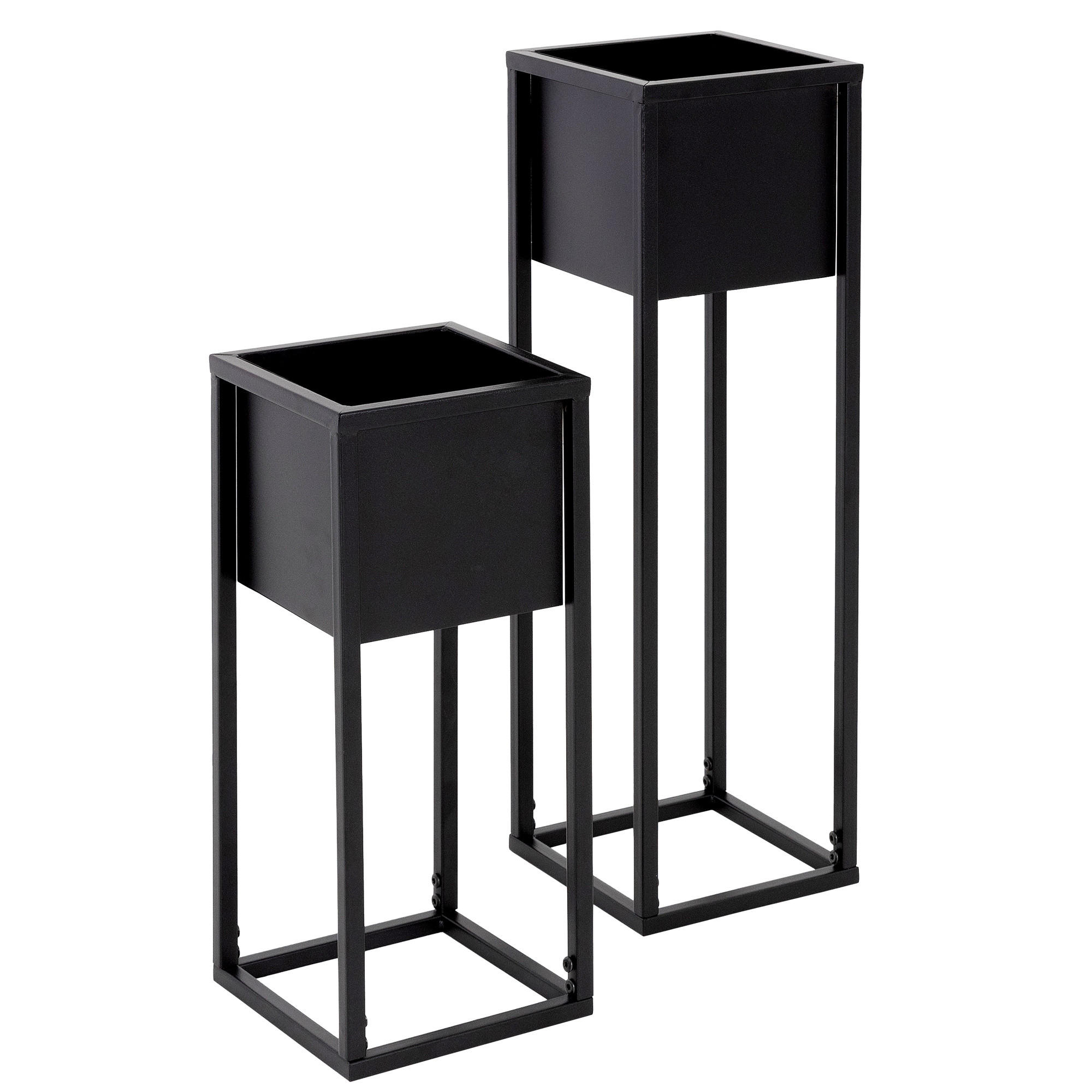 ML-DESIGN VÁZÁK NA KVĚTINY, sada 2 ks, černý, 21 x 50/70 x 21 cm, z kovu