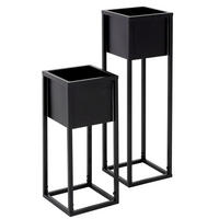BLUMENSTÄNDER 2er Set - Schwarz, Metall (70/21/70cm) - ML-DESIGN