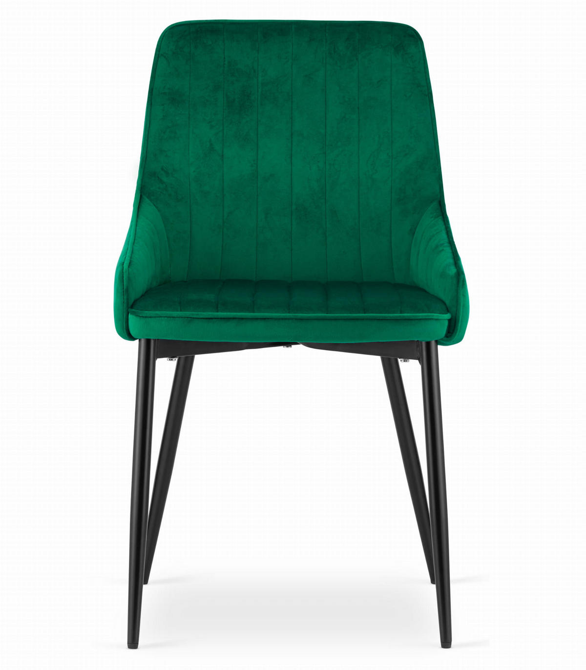 STUHL CLUSONE 2-er Set, Grün, mit Samtstoff gepolstert - Grün, Textil/Metall (49/83/58cm) - Komodee