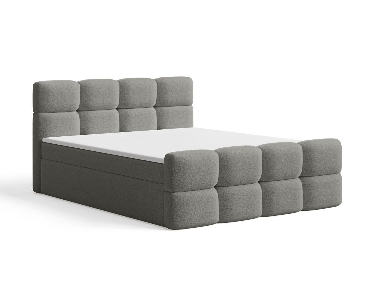 BOXBETT Rivon 140x200 Bouclé-Stoff Grau - Grau, Holz/Textil (140/200cm) - Graingold