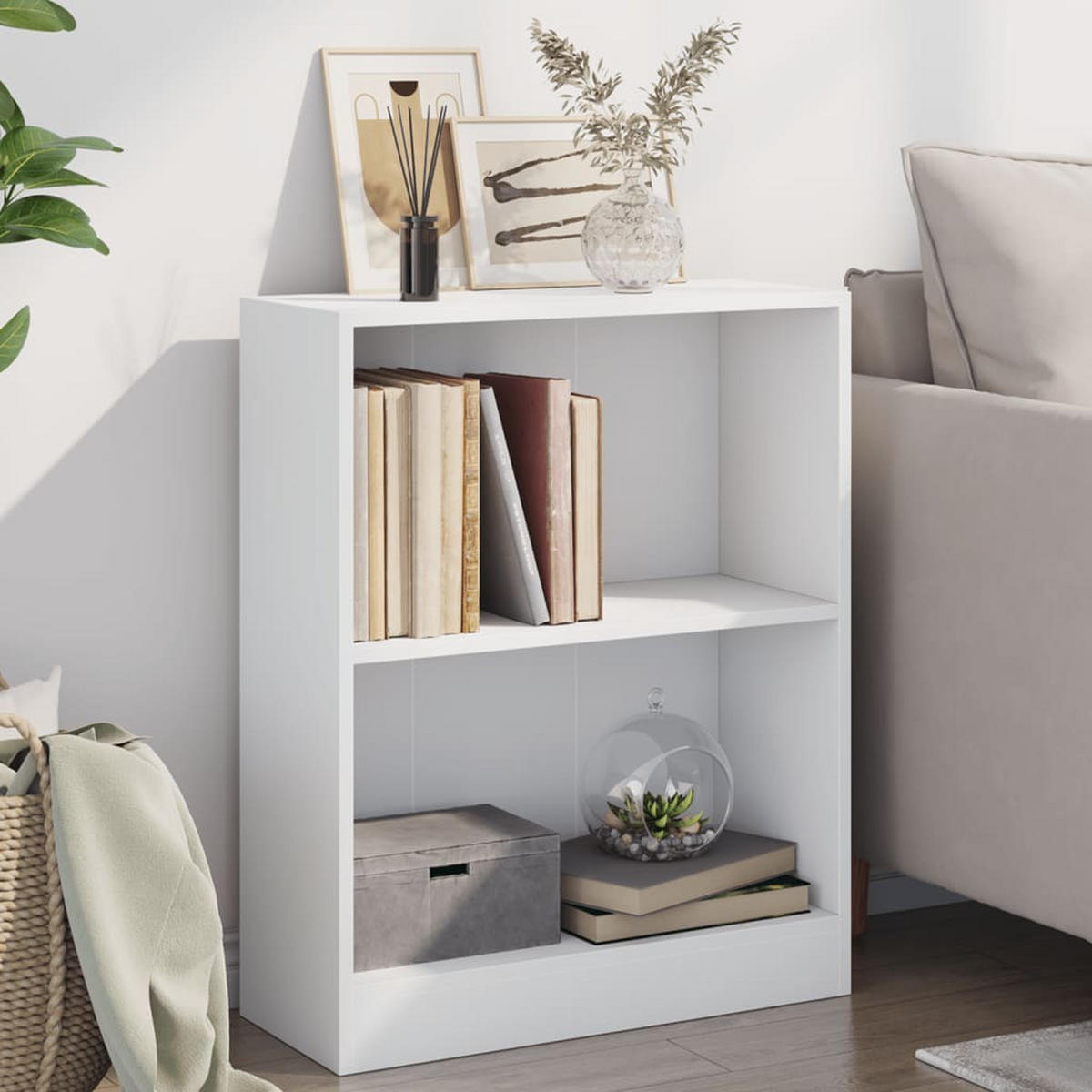 BÜCHERREGAL Weiß 60x24x76 cm Holzwerkstoff - Weiß, Holzwerkstoff (60/76/24cm) - furnicato