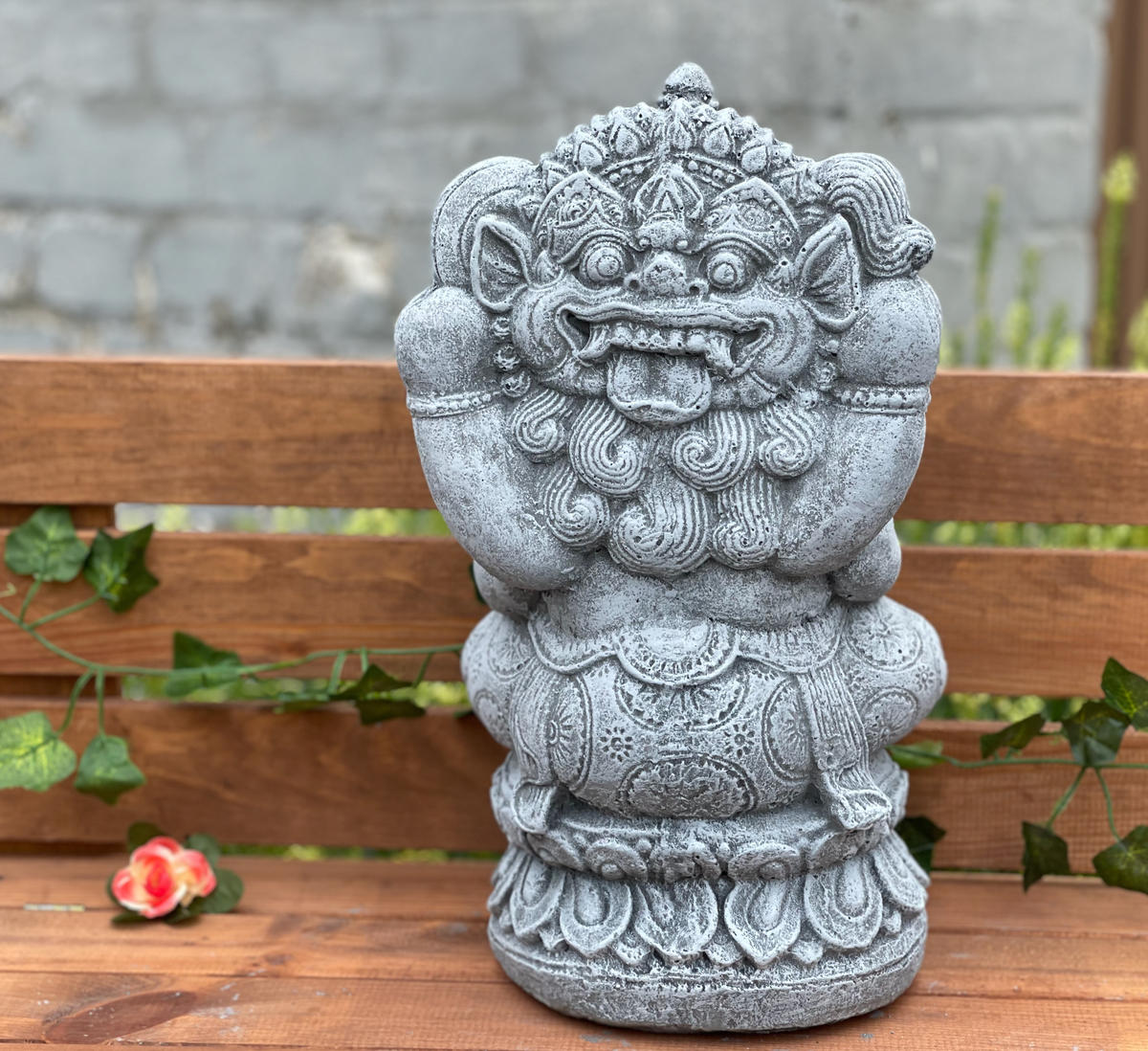 STEINFIGUR Ganesha frostfest Steinguss massiv - Grau, Stein (19/35/16cm) - stoneandstyle