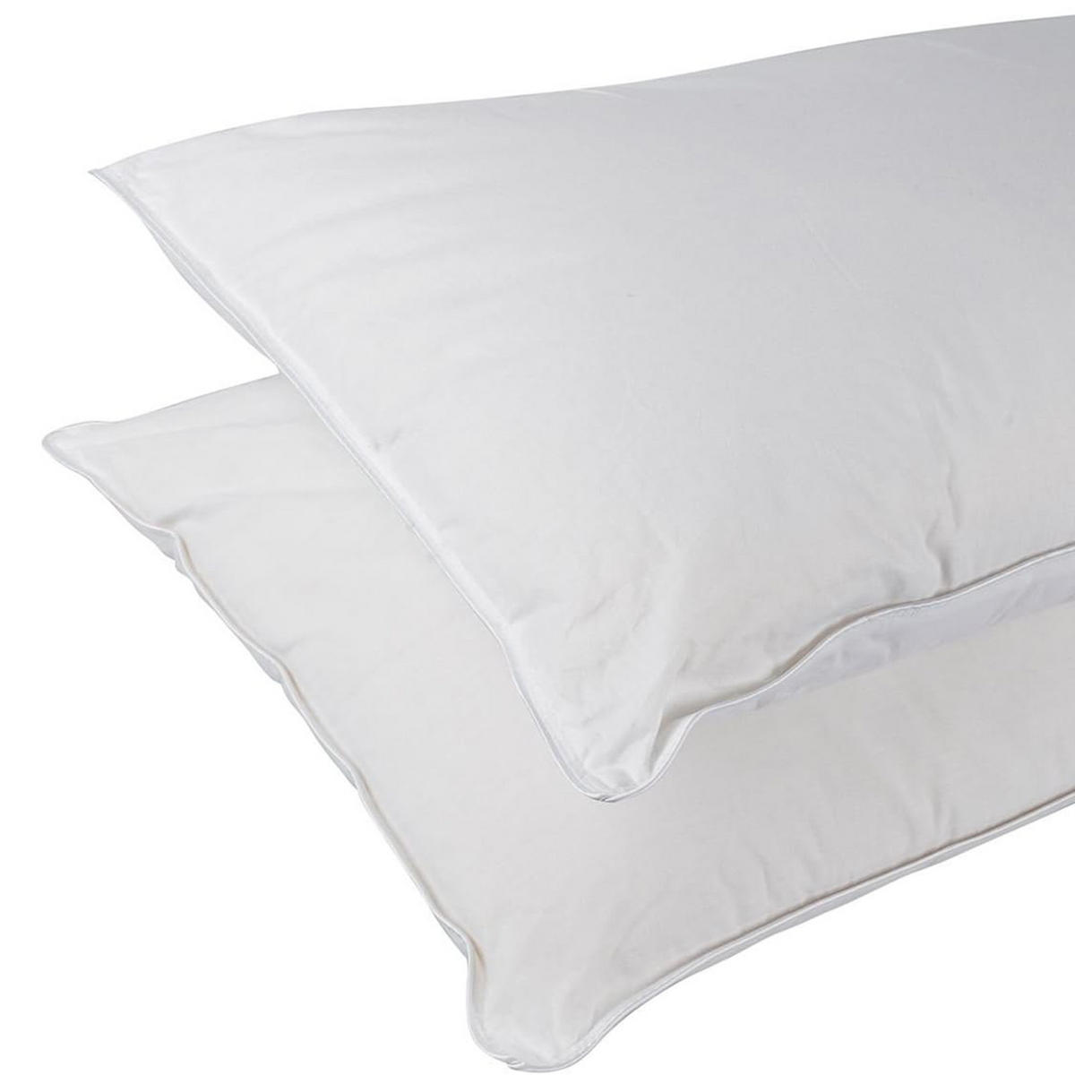 KOPFKISSEN Seide 2er-Set, 48/74 cm - Weiß, Textil (48/74cm) - Homescapes