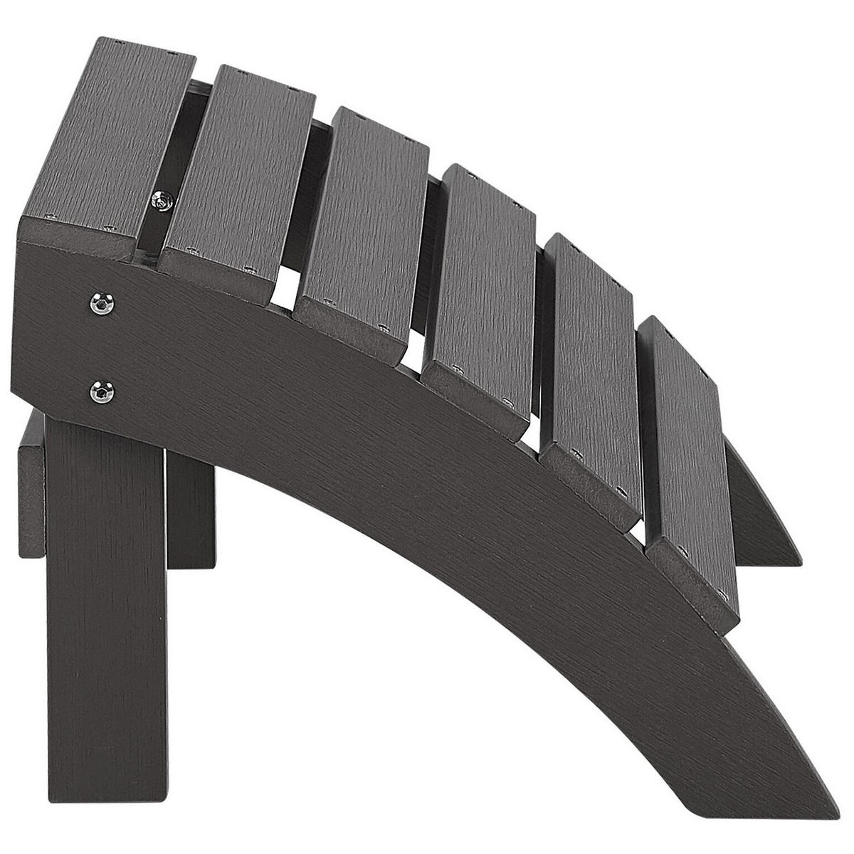 FUSSHOCKER Kunstholz dunkelgrau Adirondack - Grau, Kunststoff (50/34/43cm) - Beliani