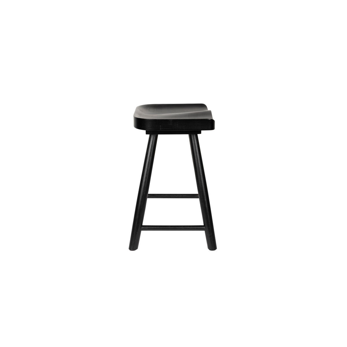FUSSHOCKER Vander Fußhocker/ Zitshocker Schwarz - Schwarz, Holz (43/46/33cm) - Housecraft Living