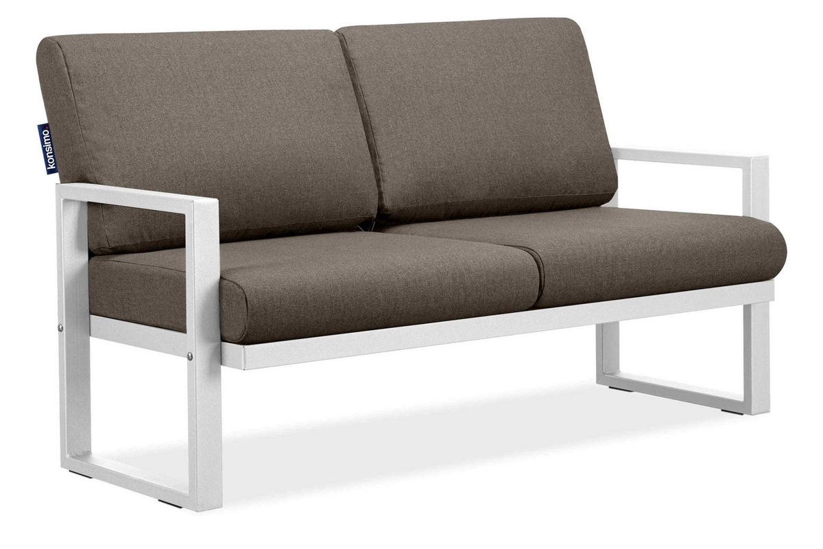 TERRASSENMÖBEL FRENA im Loft-Stil, weiß - Beige/Weiß, Metall - KONSIMO®