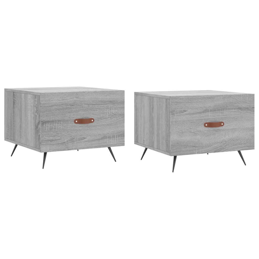 COUCHTISCHE 2 Stk. Grau Sonoma 50x50x40 cm Holzwerkstoff - Grau, Holzwerkstoff (50/50/40cm) - furnicato