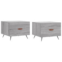 COUCHTISCHE 2 Stk. Grau Sonoma 50x50x40 cm Holzwerkstoff - Grau, Holzwerkstoff (50/50/40cm) - furnicato