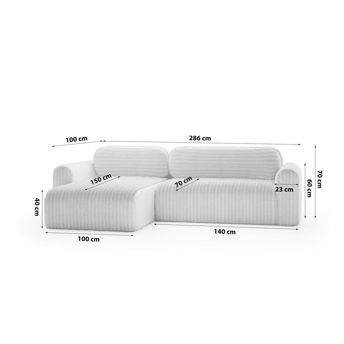 ECKSOFA mit Schlaffunktion Pablitto, Grau - Grau, Textil (286/100cm) - Meblito