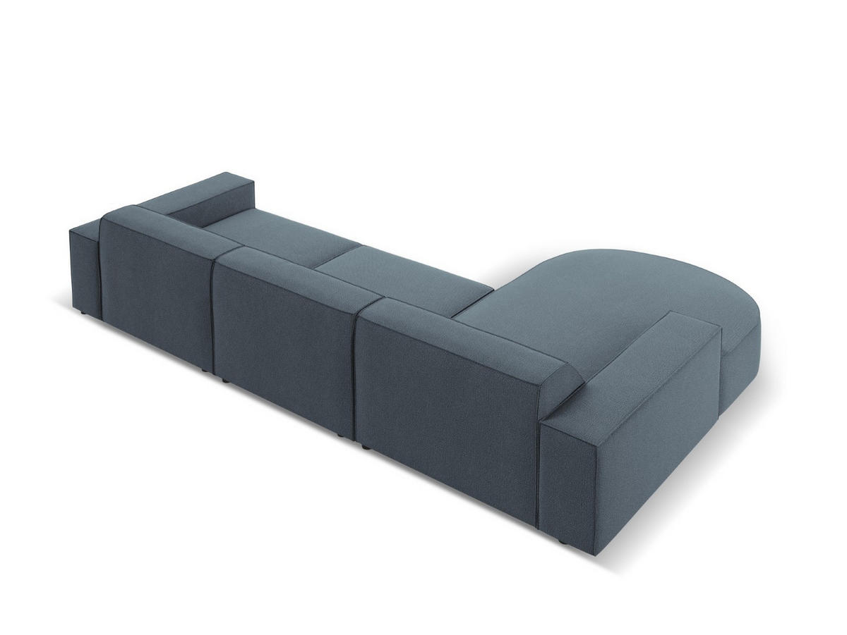 ECKSOFA links Jodie aus strukturiertem Stoff blau 4 Sitzplätze - Blau, Textil (166/284cm) - Micadoni