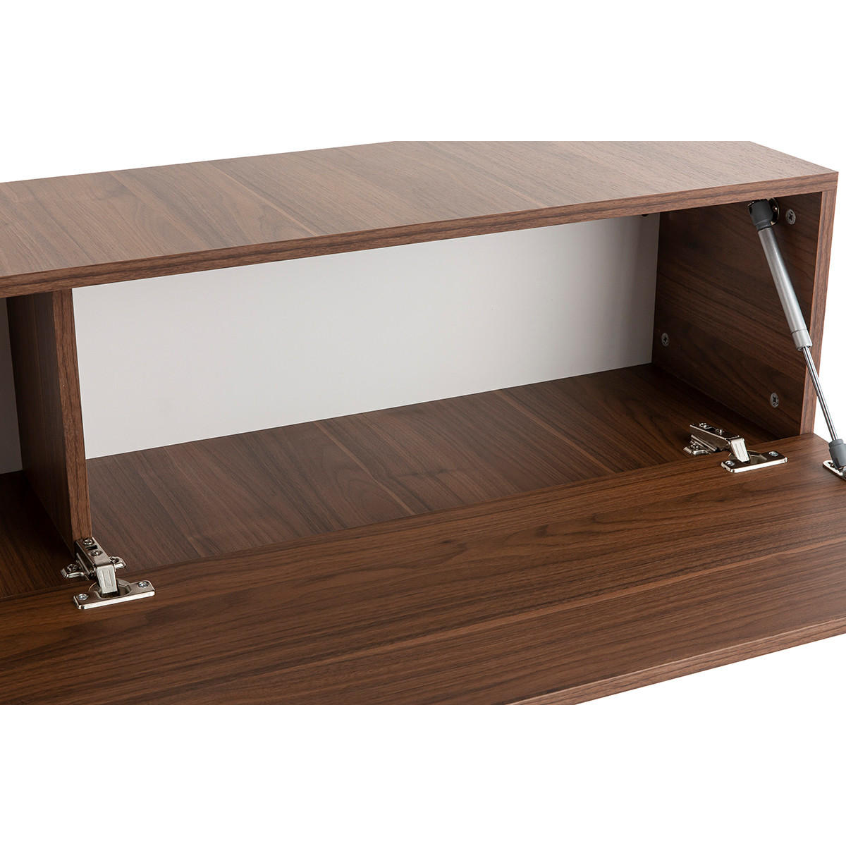 TV-WANDELEMENT Horizontal Nussbaum Oberfl?che ETERNEL - Dunkelbraun, Holz (29.5/28/137.5cm) - Miliboo