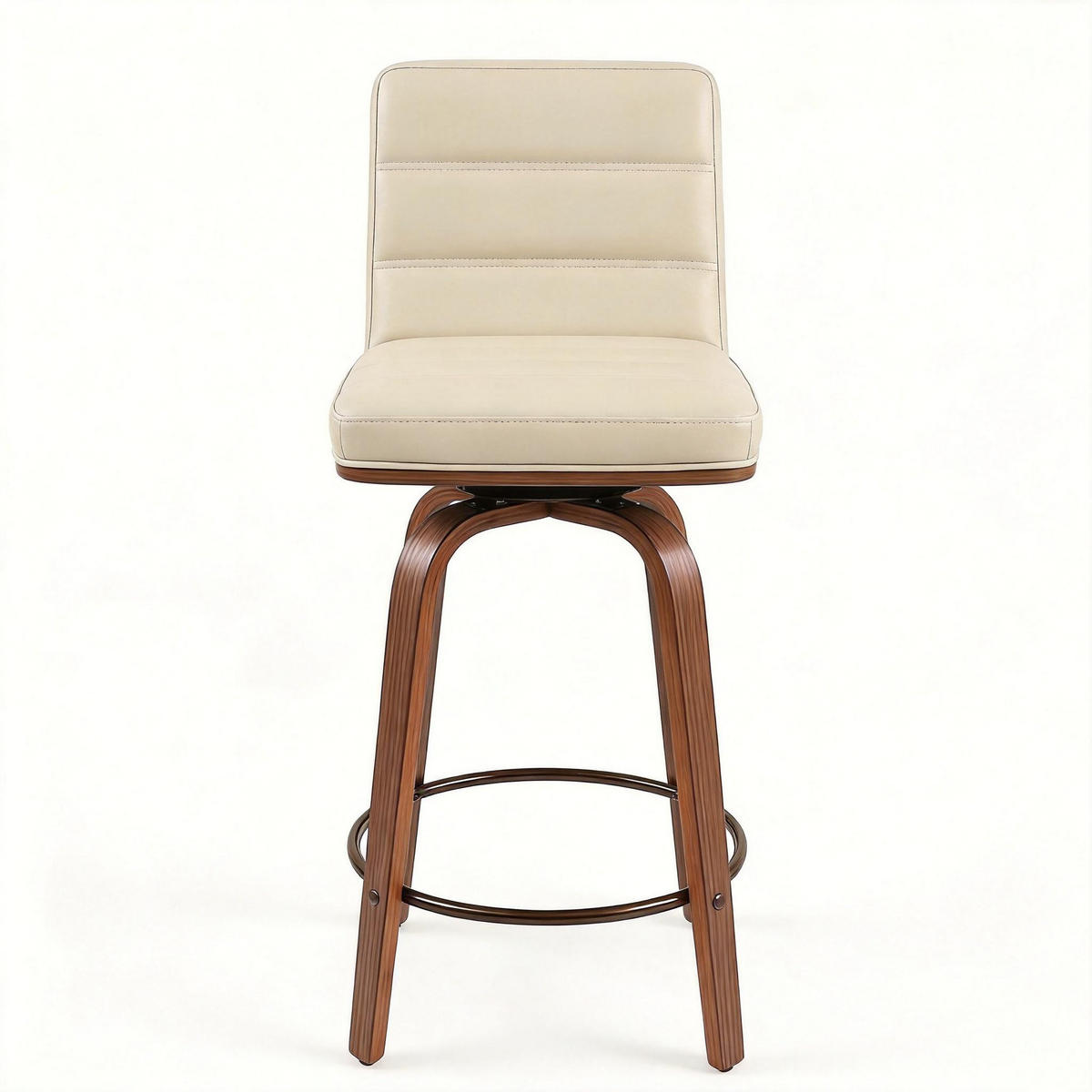BARHOCKER DE-36437 mit geschwungenen Holzbeinen Creme - Creme, Holz (48/90/40cm) - ComfortXL