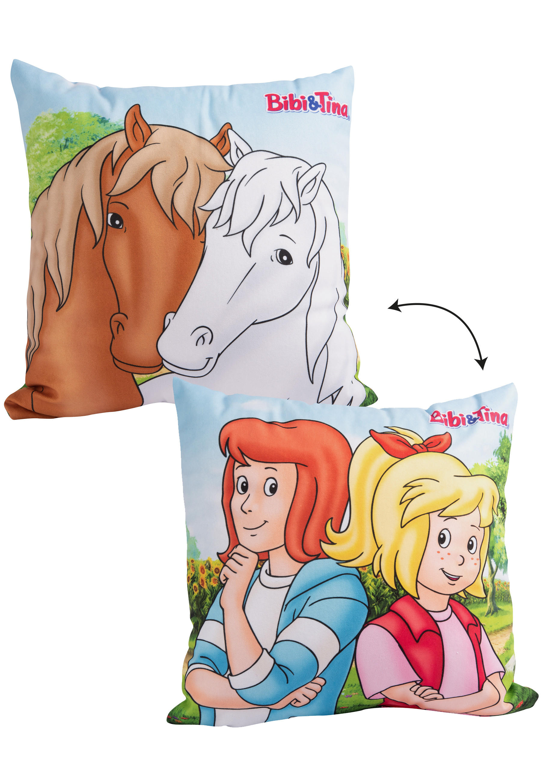 KINDERKISSEN Bibi & Tina Freundschaft 30 x 30 cm - Multicolor, Textil (30/30cm) - United Labels
