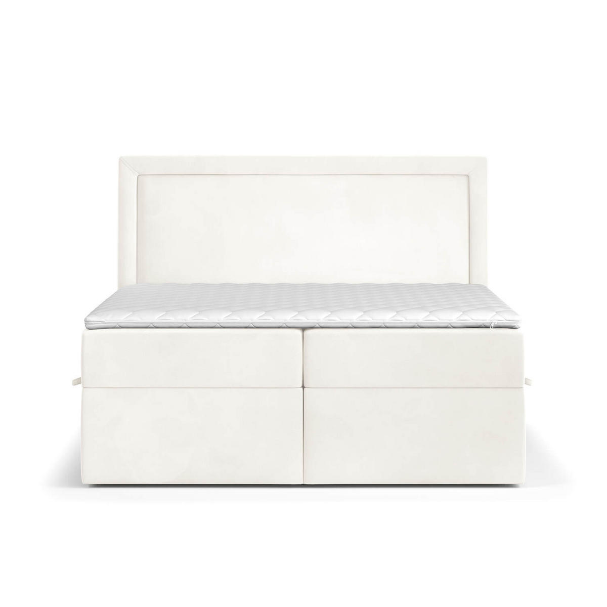 BOXBETT Jodan 140/200 cm Creme im Magic Velvet Stoff - Creme/Schwarz, Holz/Holzwerkstoff (140/200cm) - AltaBeds