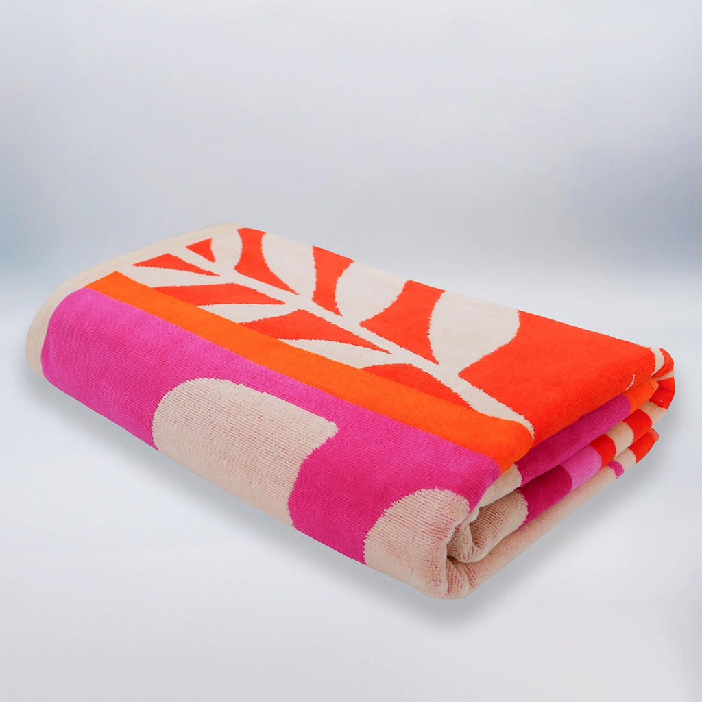 Thumbnail - LE Comptoir DE LA Plage Strandtuch, Pink, Textil, 100x175 cm, Oeko-Tex® Standard 100, Badtextilien, Strandtücher