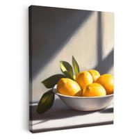 LEINWANDBILD Zitronen - Stilleben - Gelb 60x80 cm - Gelb, Textil (60/80cm) - MuchoWow