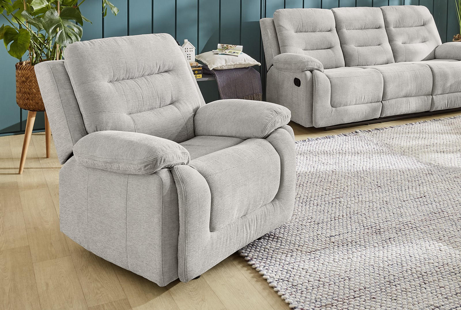 Thumbnail - luma-home Relax-Fernsehsessel, Grau, Textil, 1-Sitzer, Füllung: Polyurethan (Pur), einzeln stellbar,Quadratisch, 101x103...