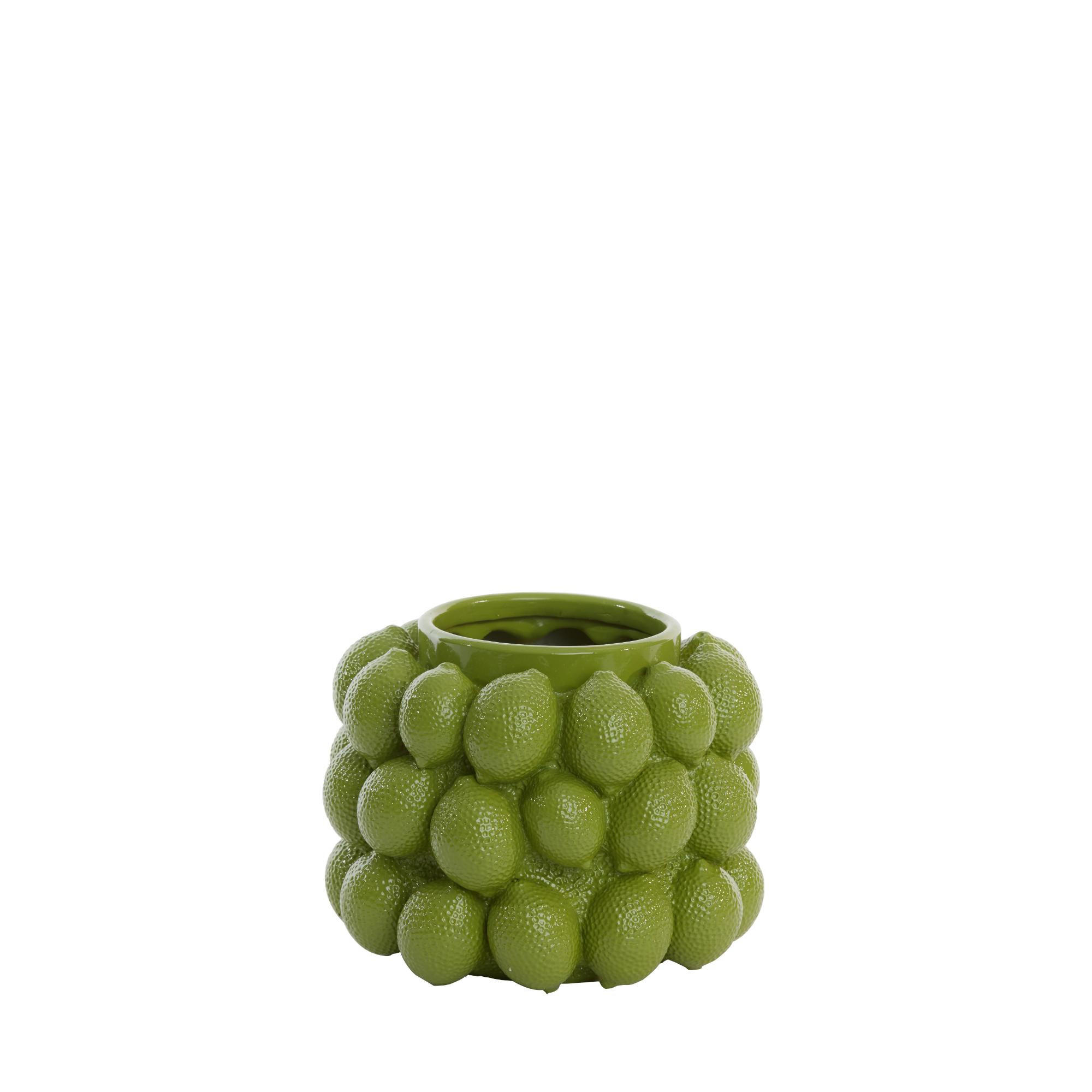 VASE Lemon Grün 24.5/24.5/18 cm - Grün, Kunststoff (18cm) - Light & Living