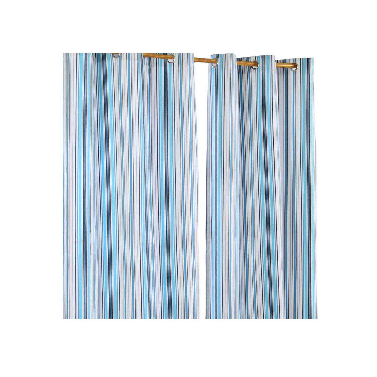 ÖSENVORHANG New England blickdicht 2er-Set, 117/137 cm - Blau, Textil (117/137cm) - Homescapes