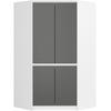 KLEIDERSCHRANK Weiß, Grau 180/100/50 - Weiß/Grau, Holzwerkstoff (100/180/50cm) - RAUMHIRSCH FURNITURE