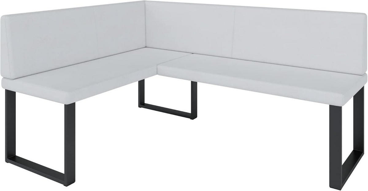 ECKBANK Alina - Kunstleder - 128 x 168 cm - Rechts - Weiß - Weiß, Leder/Metall (128/168cm) - AN-Moebel 4u