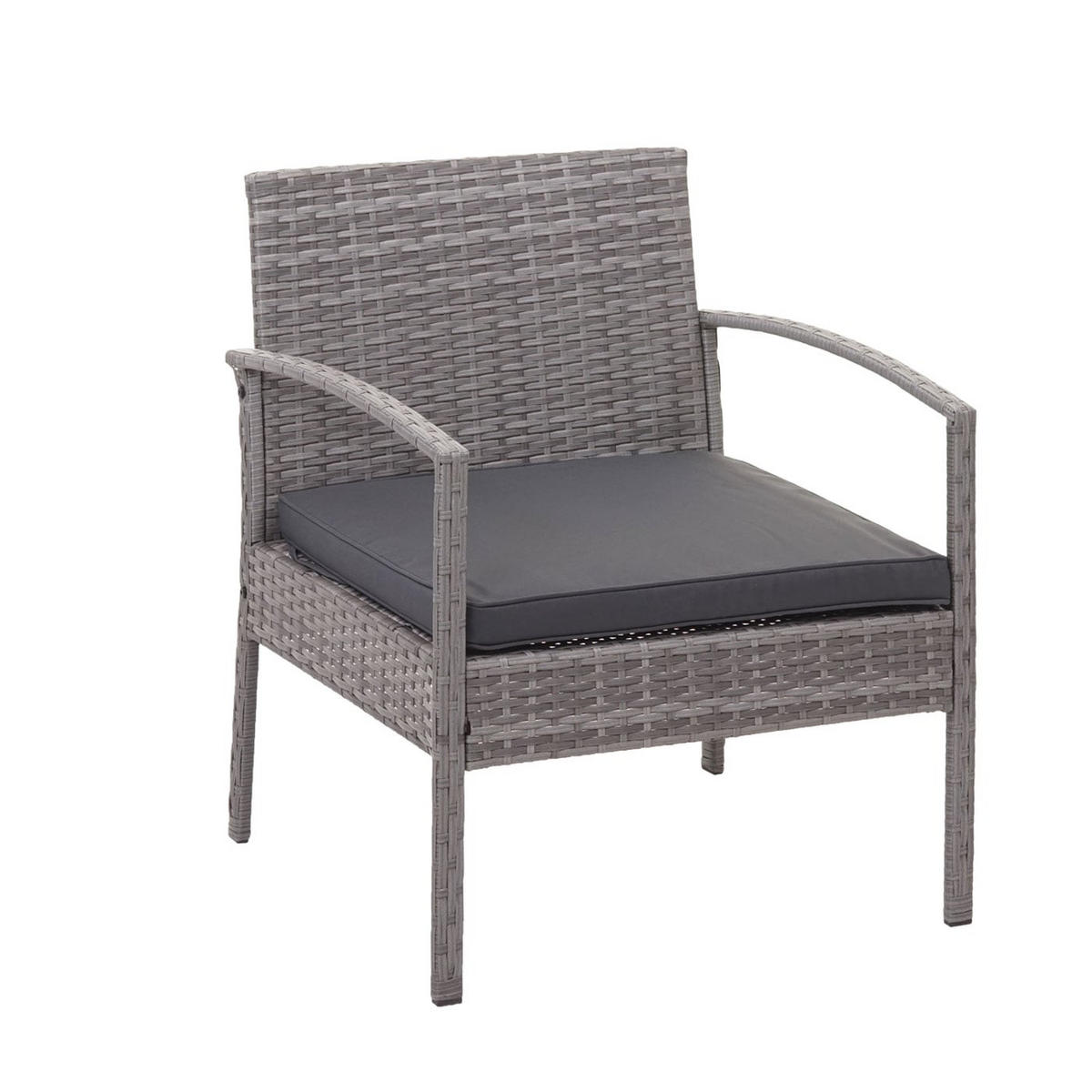 LOUNGE-SET Garten Grau Kissen Dunkelgrau - Grau, Metall - PROREGAL
