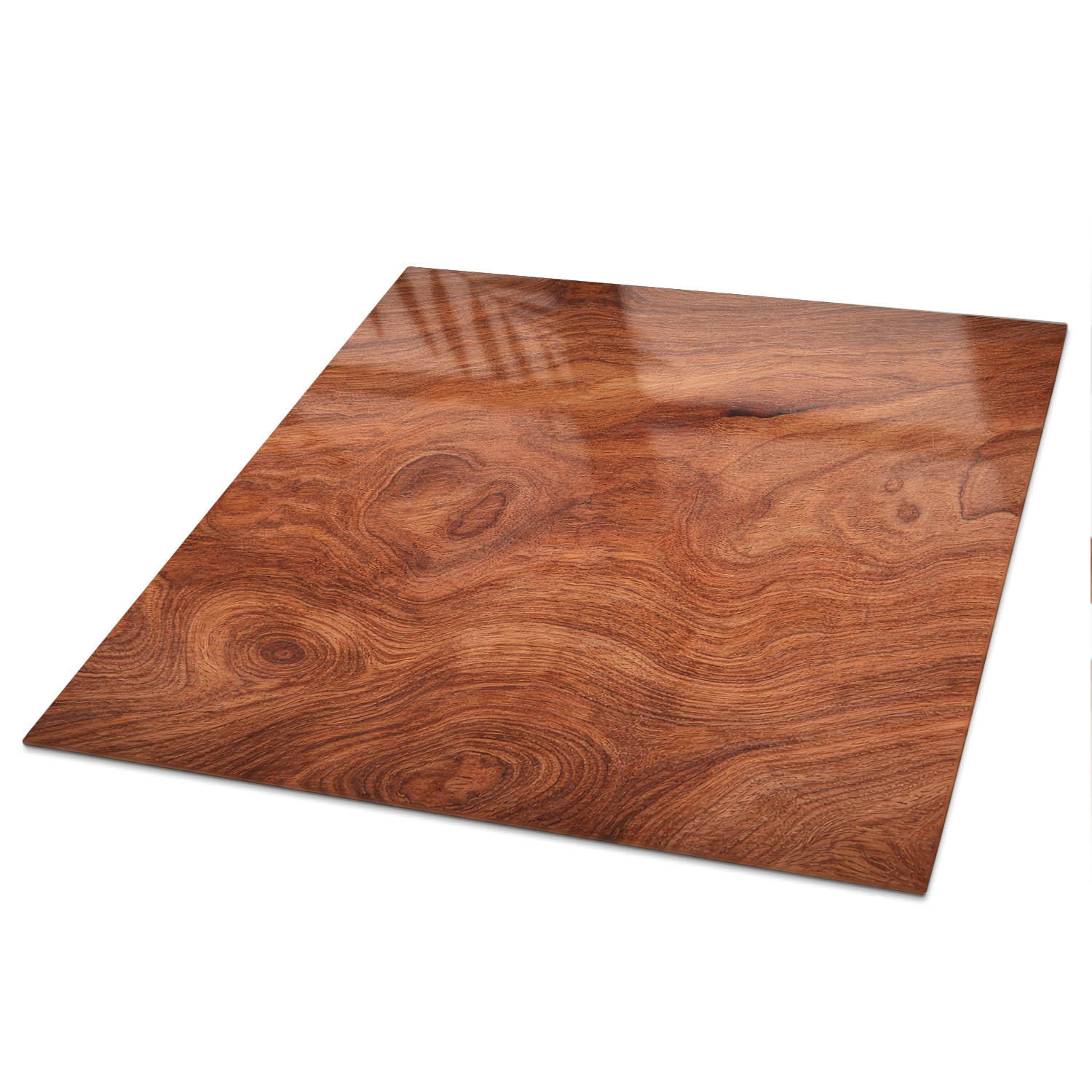 TISCHPLATTE 50x50 cm – Holzstruktur - Braun, Glas (0.4/50/50cm) - Wallfluent