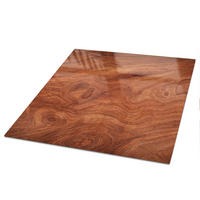 TISCHPLATTE 50x50 cm – Holzstruktur - Braun, Glas (0.4/50/50cm) - Wallfluent