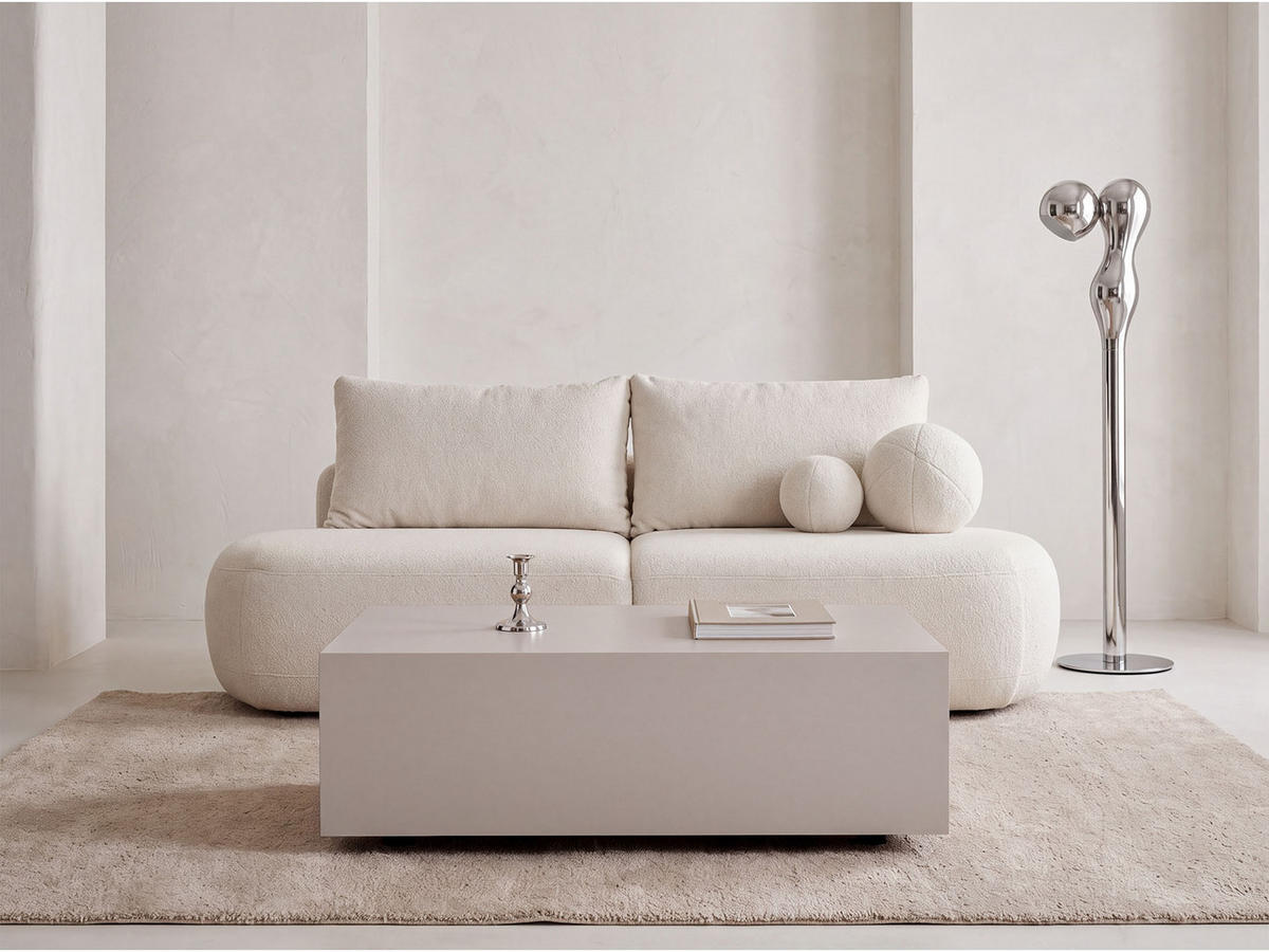 COUCHTISCH Noma Rechteckig in Kaschmir, Blockform mit versteckten Rollen 90/55/28 cm - Kaschmir/Beige, Holzwerkstoff (55/90/28cm) - WFL GROUP