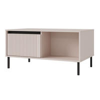 COUCHTISCH Osaka Sandbeige 100 cm - Beige/Schwarz, Holzwerkstoff/Metall (60/100.2/50cm) - Selsey